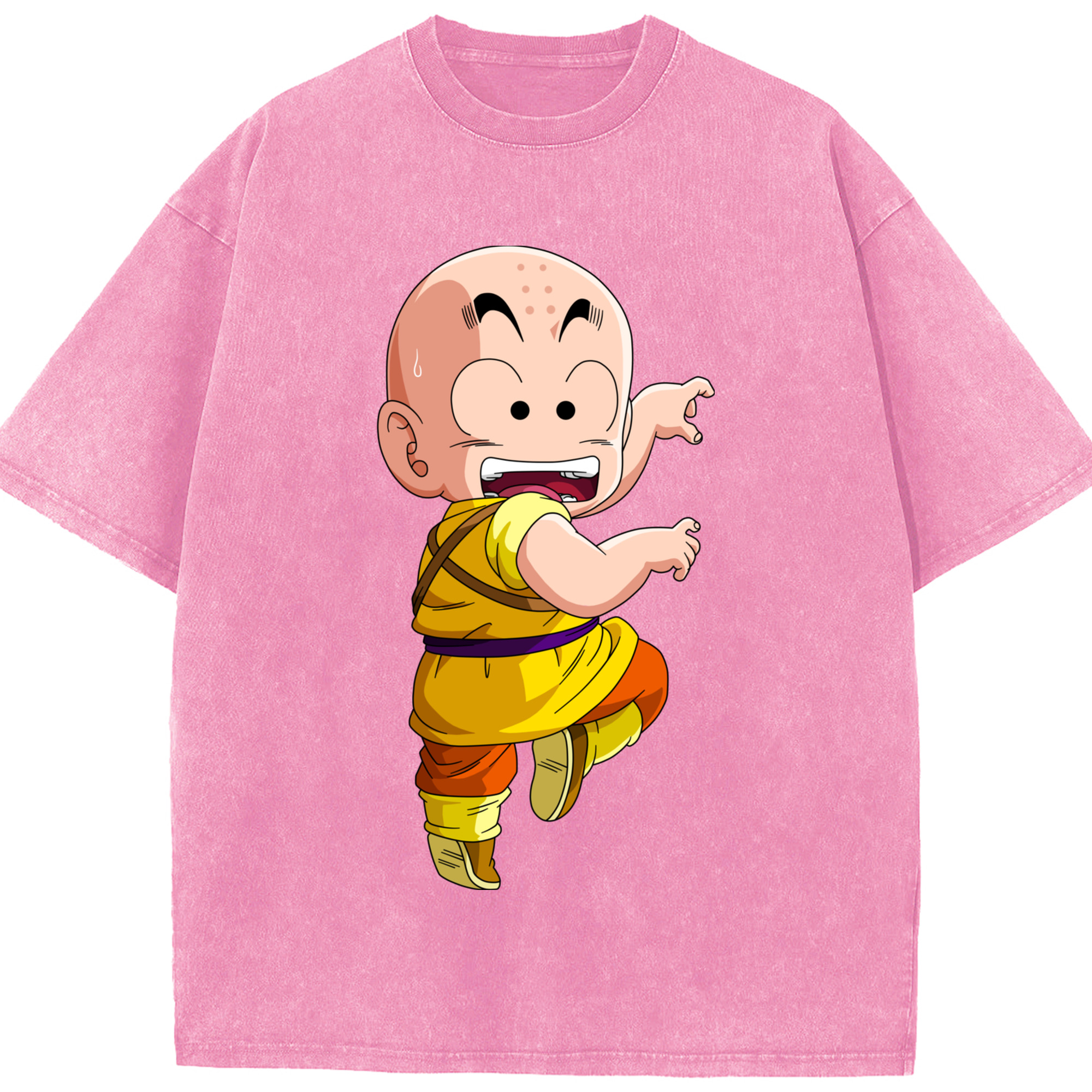 （画像用） ドラゴンボール クリリン DRAGON BALL krillin 綿100% ヴィンテージ風 半袖Tシャツ（フロントプリント）